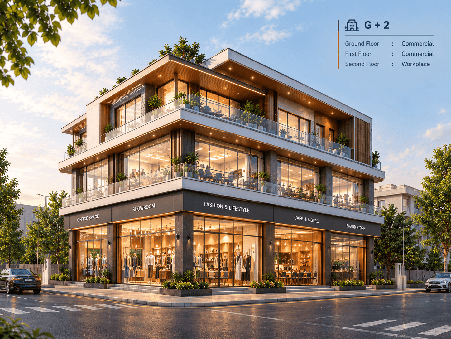 G+2 Mixed-Use Commercial and Workplace Building, Arkalgud