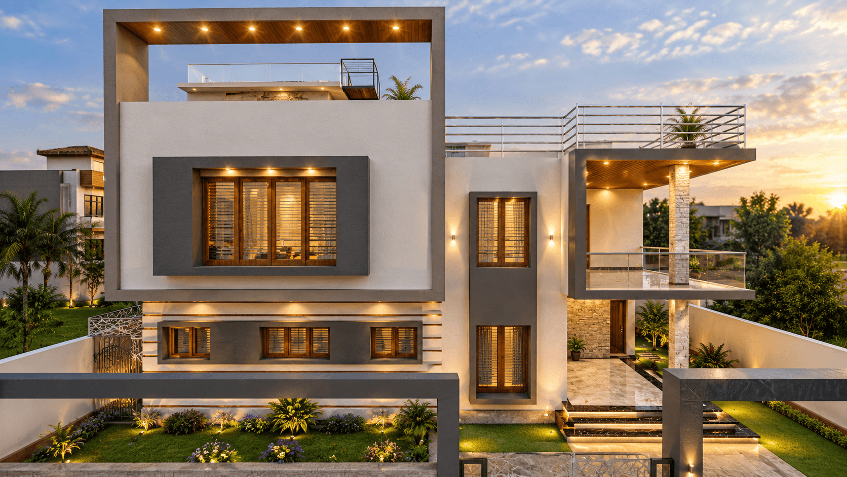 Channarayapatna Duplex - Front Elevation View
