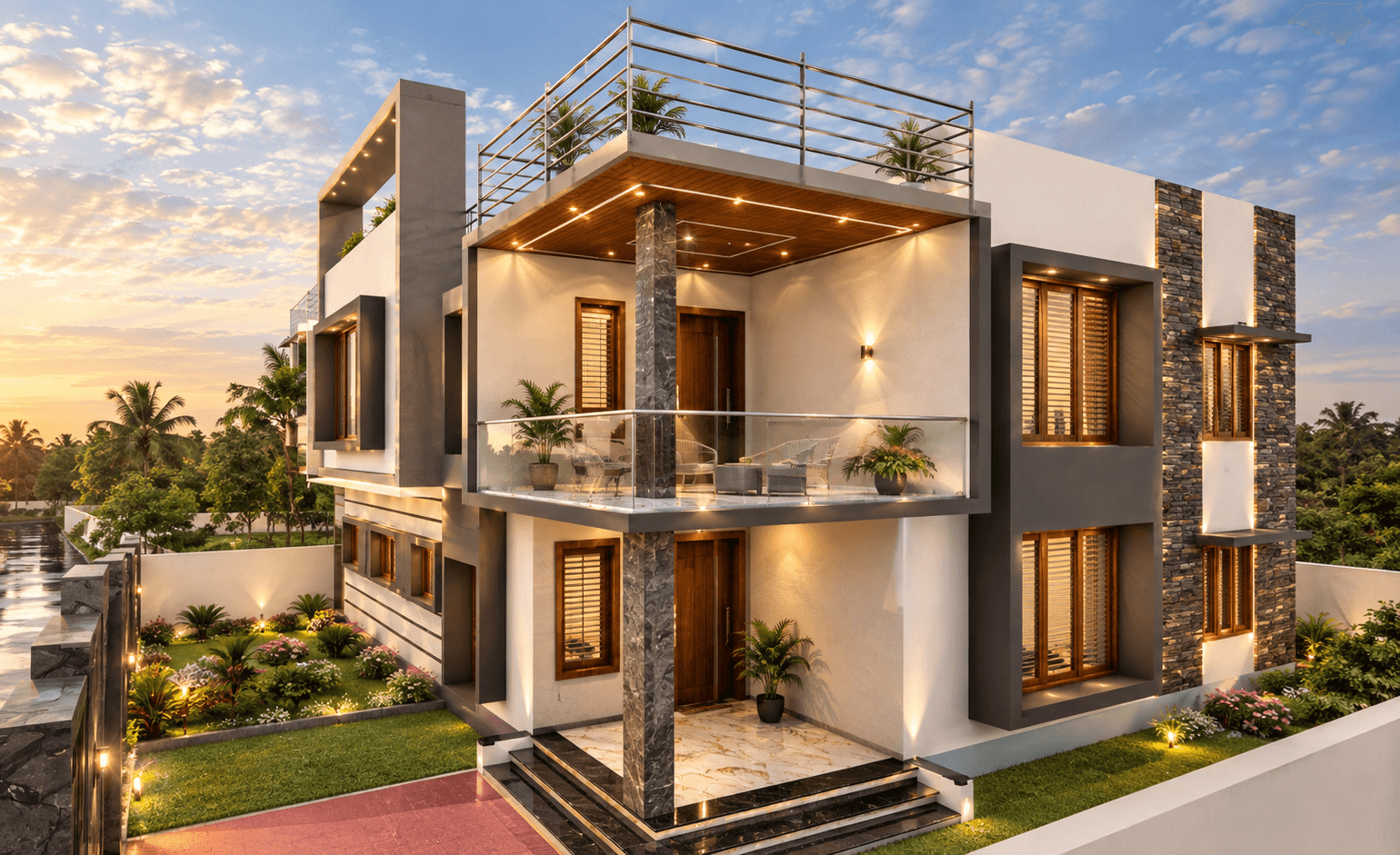 Channarayapatna Duplex - Perspective & Patio View