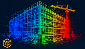 BIM & Digital Construction 3D wireframe mesh