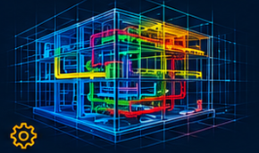 Engineering & MEP Coordination 3D wireframe mesh