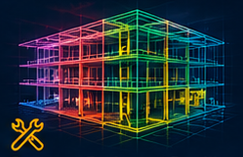 Structural Design & Detailings 3D wireframe mesh