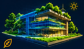 Sustainable & Green Architecture 3D wireframe mesh